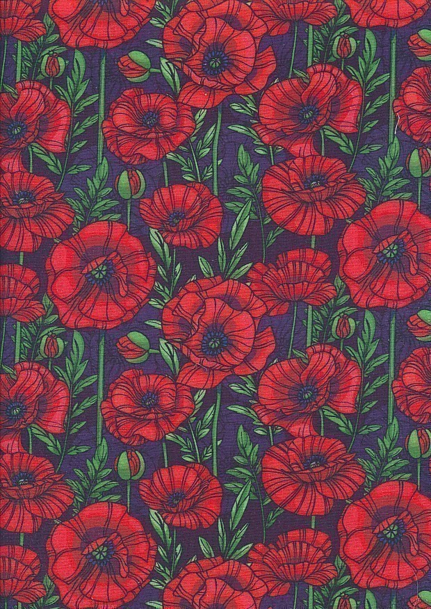 Fabric Freedom - Red Flowers FF27
