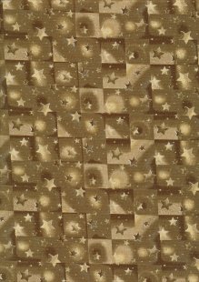Fabric Freedom Traditional Gilded Christmas - Stars & Squares FF512-2 Gold