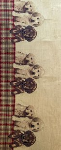 Furnishing Fabric - Dogs Beige/Red