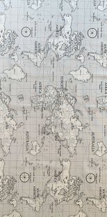Furnishing Fabric - World Map Silver