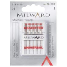 Sewing Machine Needles: Universal: 70/10(1), 80/12(2), 90/14(1), 100/16(1): 5 Pieces