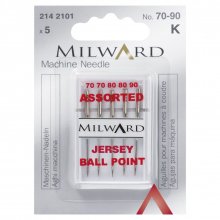Sewing Machine Needles: Jersey: 70/10(2), 80/12(2), 90:14(1): 5 Pieces