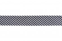 Bias Binding: Cotton: Printed: Stripes: 20mm: Black