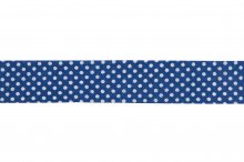 Bias Binding: Cotton: Printed: Dots: 20mm: Navy Blue