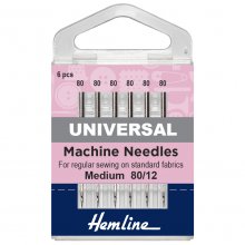 Sewing Machine Needles: Universal: Medium 80/12: 5 Pieces