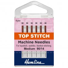 Sewing Machine Needles: Top-Stitch: 90/14: 5 Pieces