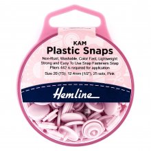 KAM Plastic Snaps: 25 x 12.4mm Sets: Pink