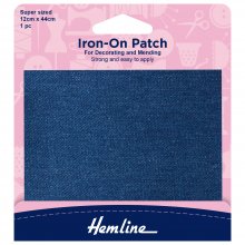 Iron-on Repair Fabric: Mid Denim - 12 x 44cm