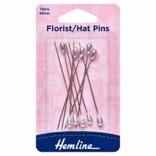 Florist/Hat Pins: Nickel - 65mm, 10pcs