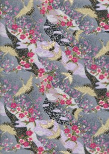 Authentic Gilded Japanese -  A Dance in Bloom Grey