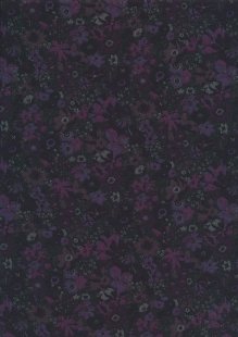 Liberty Cotton Poplin Lawn - Scattered Flowers Black LOR37