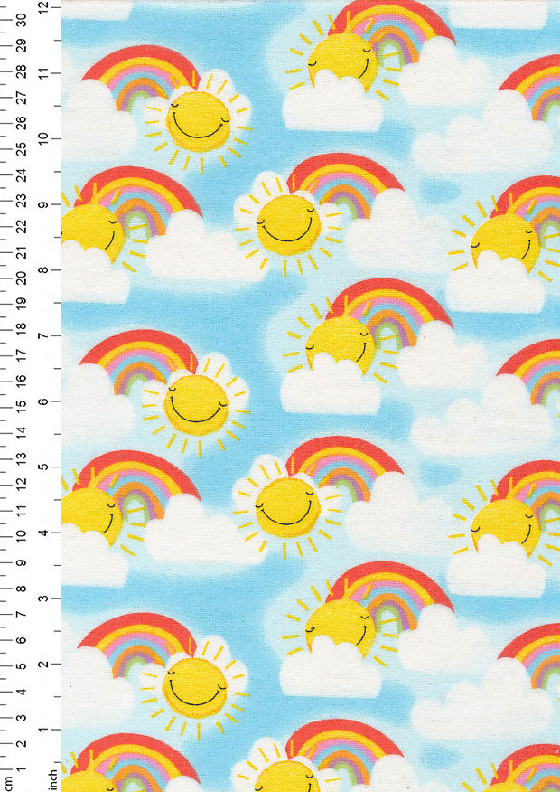 3 Wishes Flannel - Welcome To The Jungle WLIN Rainbow Clouds