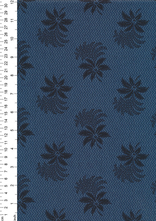 Andover Fabrics By Kathy Hall & Margo Krager - Floral Silhouette Blue