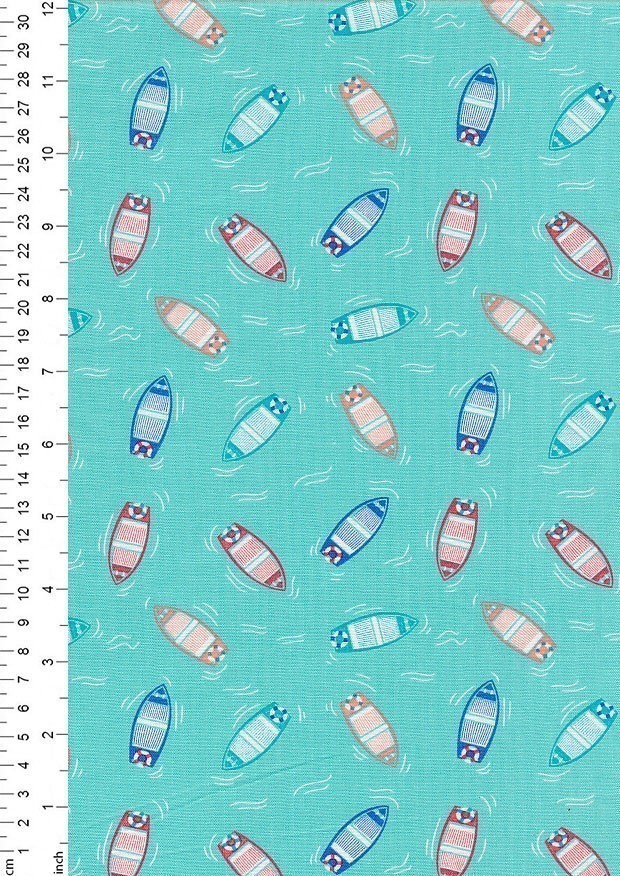 Craft Cotton Co. Organic Cotton - By The Coast Little Boats 2816/4