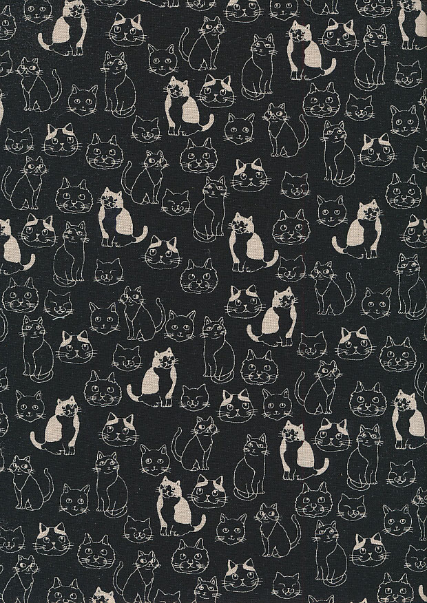 Cosmo Textiles Japanese Linen/Cotton Blend - Cats Col 3 62810