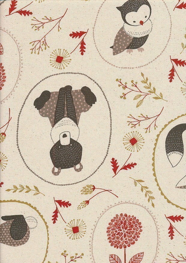 Nutex Linen Look Cotton - Bears, Owls & Foxes Col 102 69870