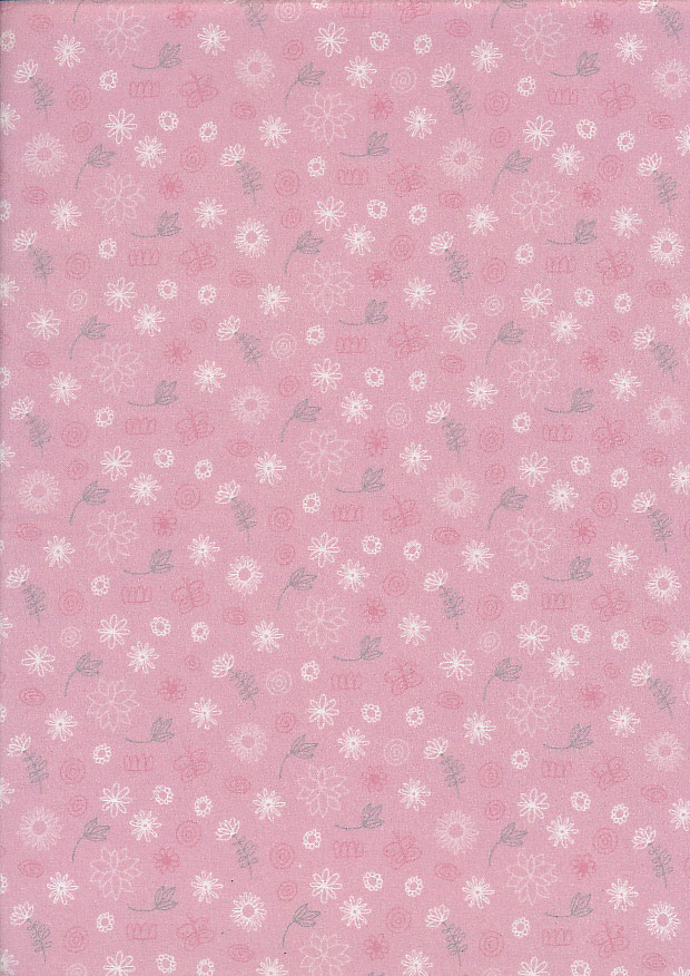 Benartex - Baby Buddies 10284 Col 1 Doodads Pink