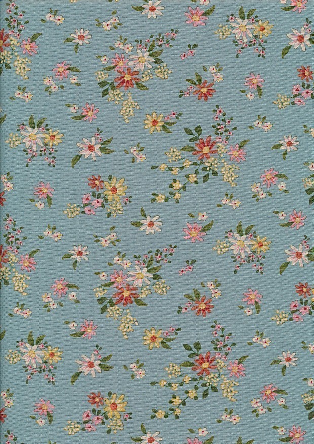 Tilda Fabrics - Daisy Field Teal