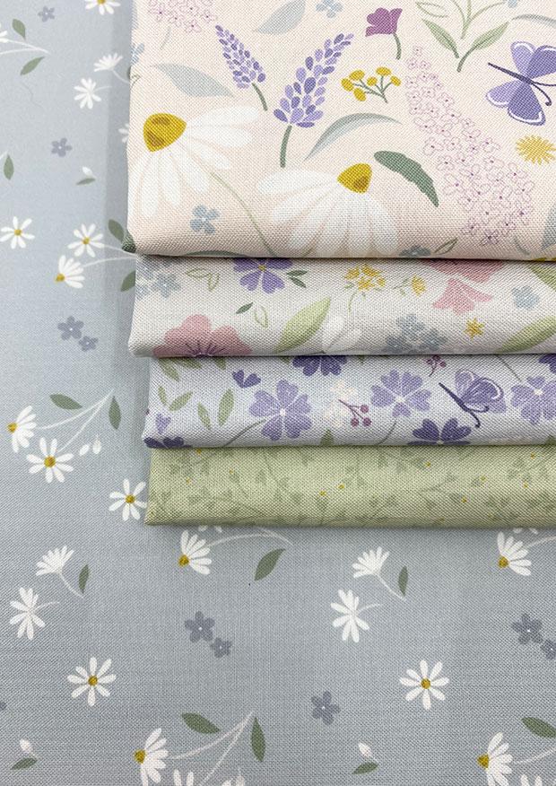 Cassandra Connolly For Lewis & Irene - Floral Song 5 x Half Metre Pack 1
