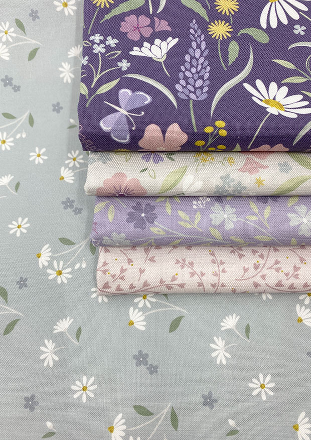 Cassandra Connolly For Lewis & Irene - Floral Song 5 x Half Metre Pack 6