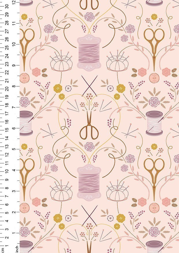 Cassandra Connolly For Lewis & Irene - Memory Made Stitch in Time - Pale Peach - CC16.2