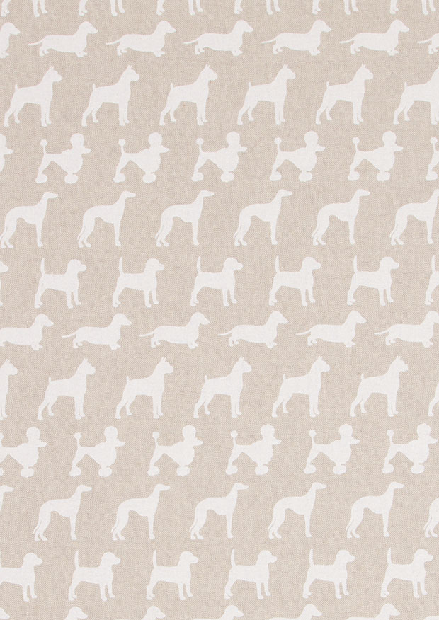 Chatham Glyn - Linen Look Popart Linen White Dogs