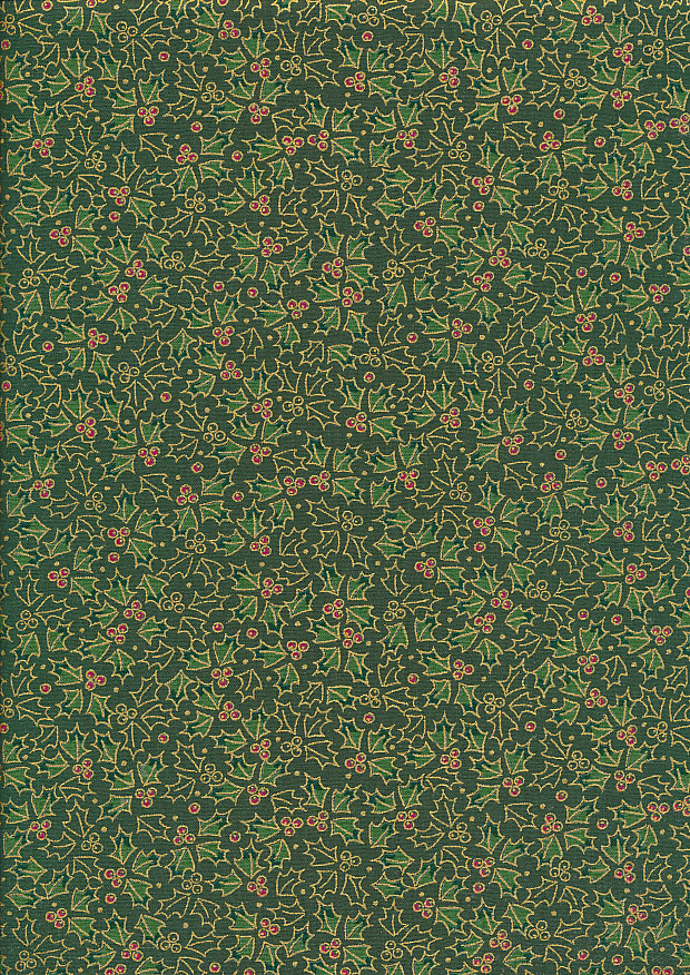 Craft Cotton Co - Christmas Holly Green Met 21