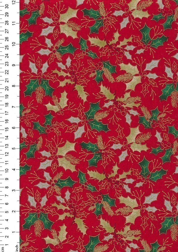 Craft Cotton Co. - Traditional Christmas Red Holly