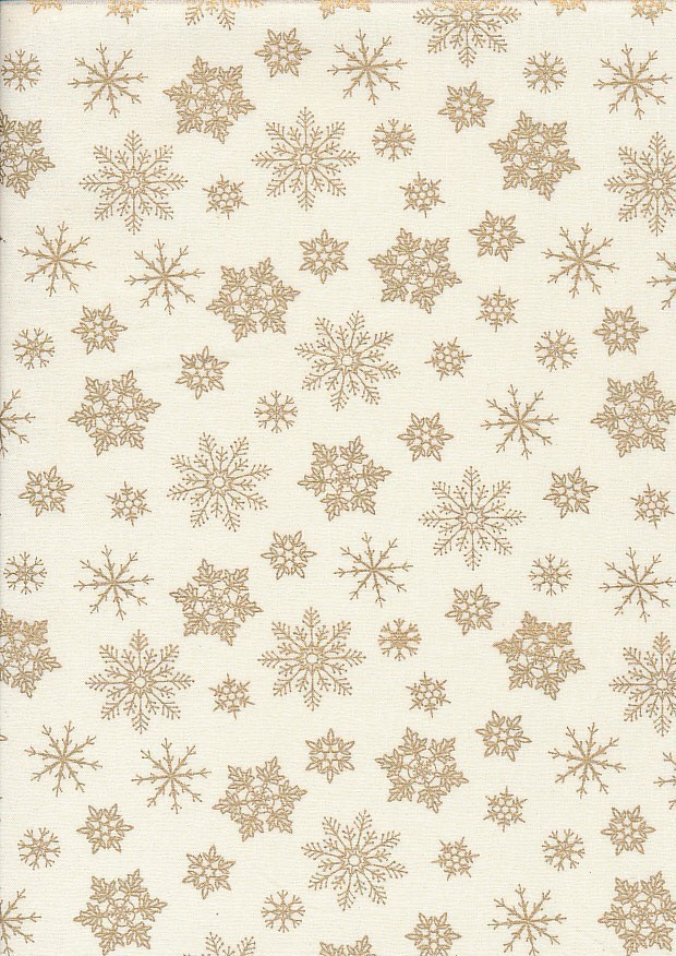 Craft Cotton Co. - Metallic Christmas Snowflakes Cream