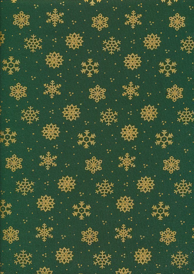 Craft Cotton Co. Christmas - 2904-04 Snow Flake Green Metallic