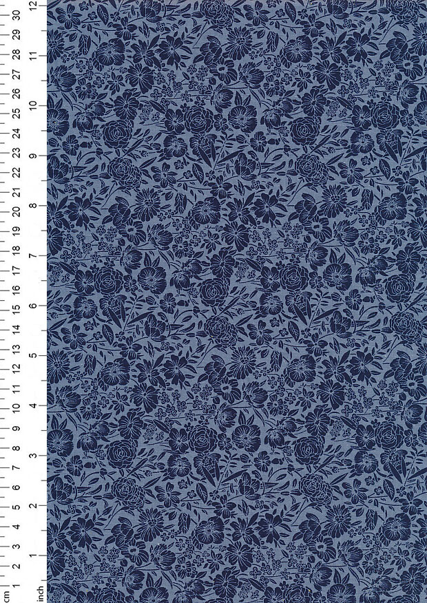 Rose & Hubble - Quality Cotton Print CP-0858 Denim