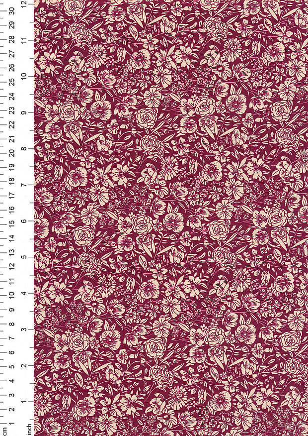 Rose & Hubble - Quality Cotton Print CP-0858 Claret