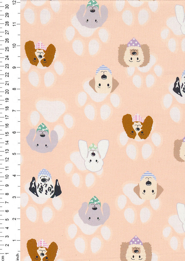 Craft Cotton Co. - Dogs In Neckerchiefs Peach