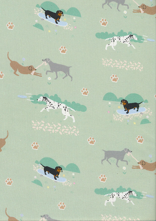 Craft Cotton Co. - Sporty Dogs Green