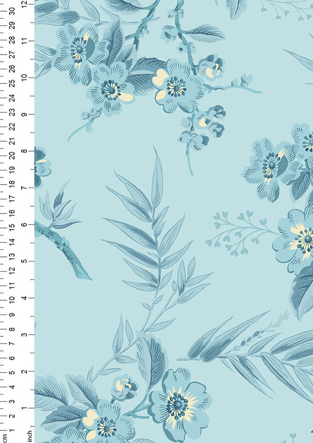 Something Blue By Edyta Sitar For Andover Fabrics - 2/8822W BOUQUET LIGHT BLUE