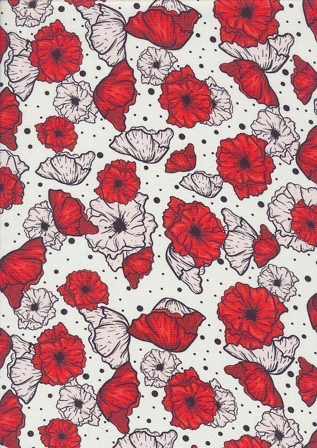 Fabric Freedom - Red Flowers FF28