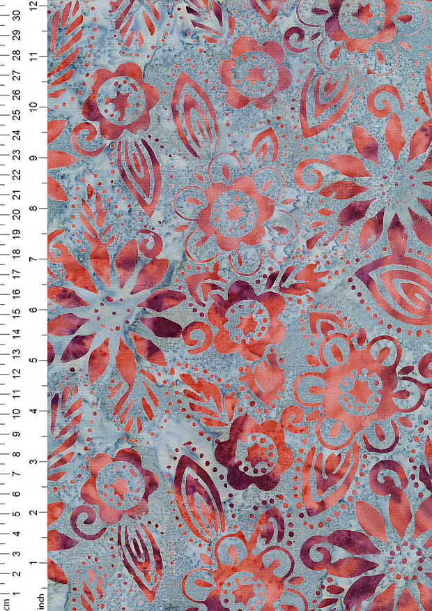 Fabric Freedom Bali Batik Stamp - Turquoise 157/g