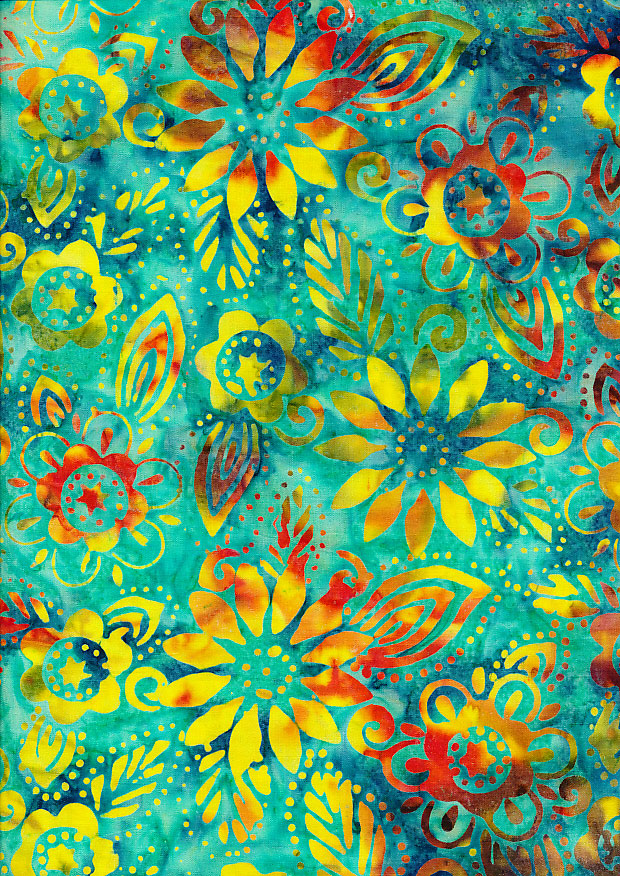 Fabric Freedom Bali Batik Stamp - Turquoise 157/a