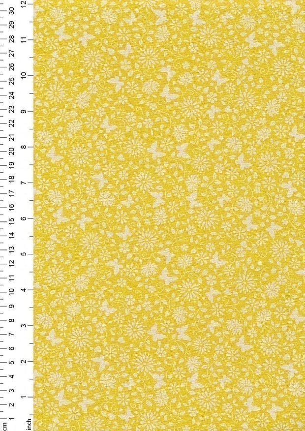 Fabric Freedom - Reverse Negative Blender Ivory On Yellow FF26 Col 13