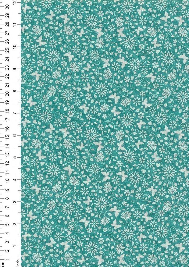 Fabric Freedom - Reverse Negative Blender Ivory On Mint FF26 Col 24