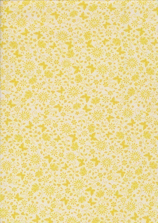 Fabric Freedom - Reverse Negative Blender Yellow On Ivory FF26 Col 14