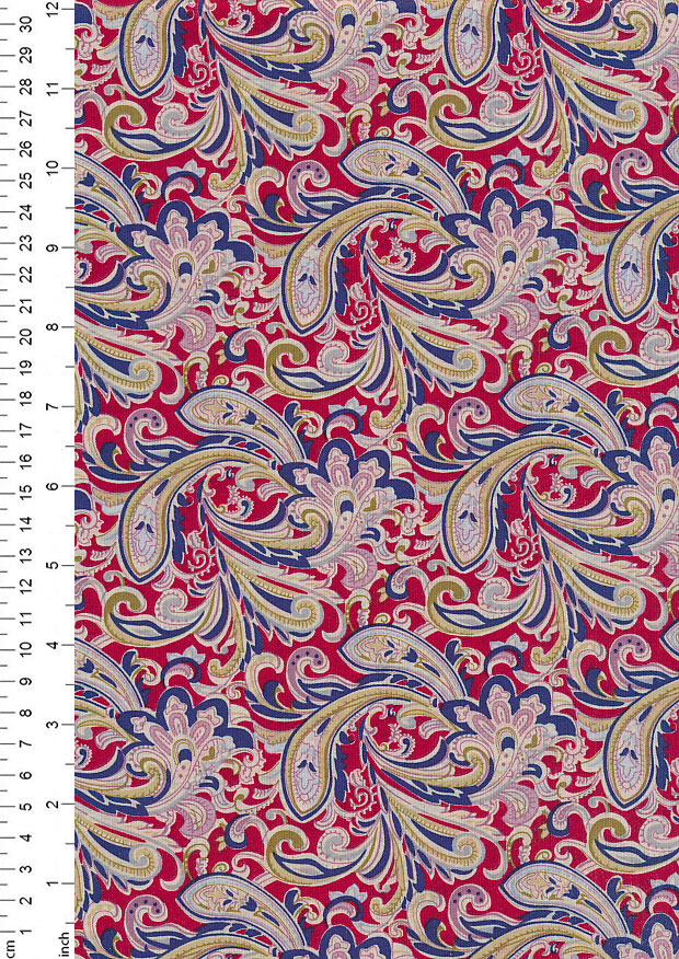 Fabric Freedom - Cotton Lawn Red Paisley