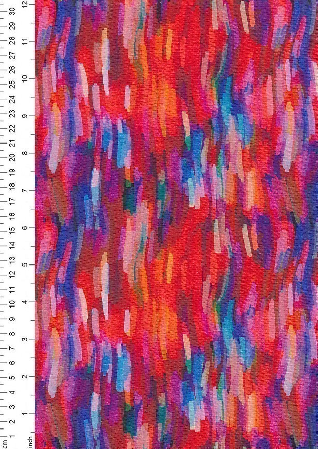 Fabric Freedom - Marker Waves FF2267-14 Bright Red