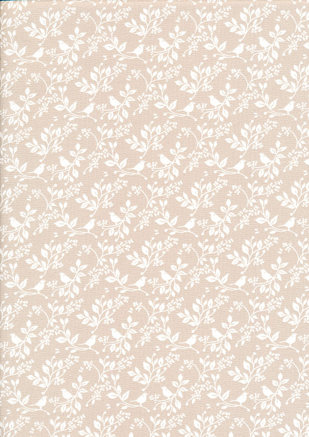Fabric Freedom - Silhouette White on Taupe FF196 COL 2