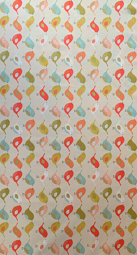 Furnishing Fabric - Birds Orange