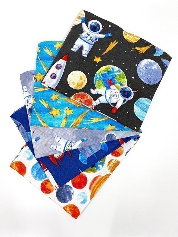Fabric Editions - Space Astronauts 5 x Fat 1/4 Pack