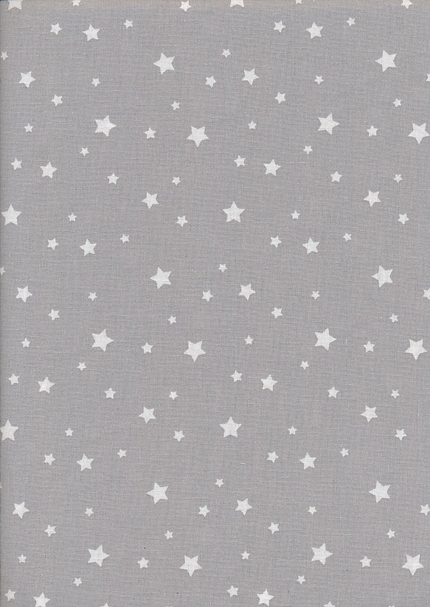 Je Ne Sais Quoi - white stars on silver grey