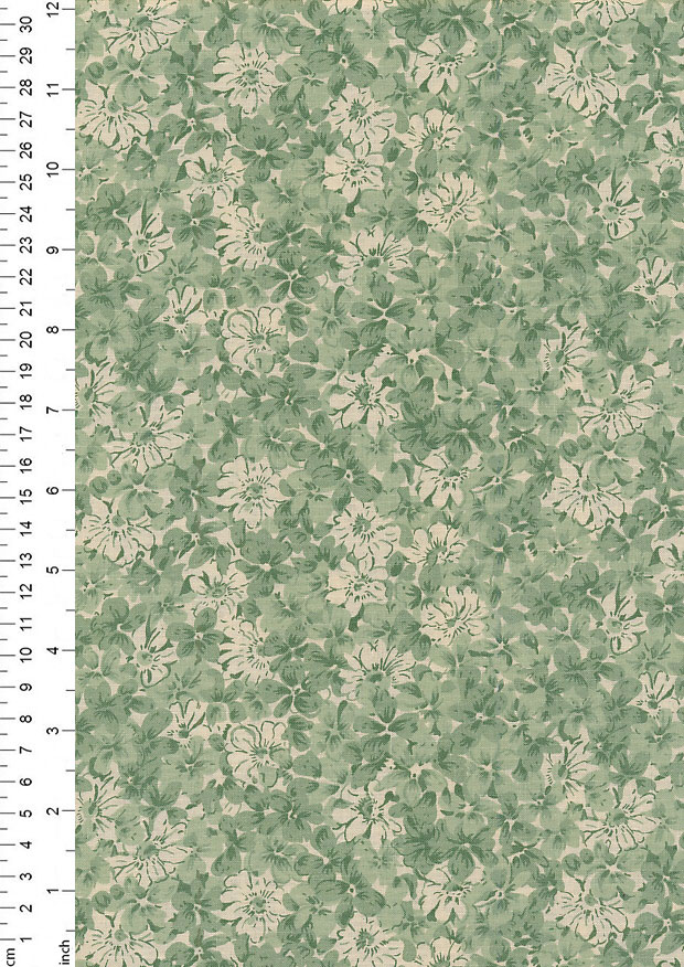 Kingfisher Fabrics - Hope Chest Florals 37929 Green/Ivory