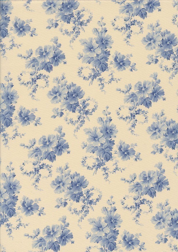 Kingfisher Fabrics - Hope Chest Florals 37923 Blue/Ivory
