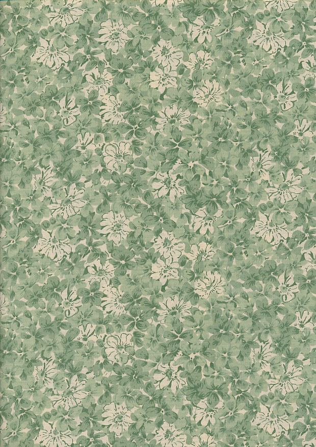 Kingfisher Fabrics - Hope Chest Florals 37929 Green/Ivory